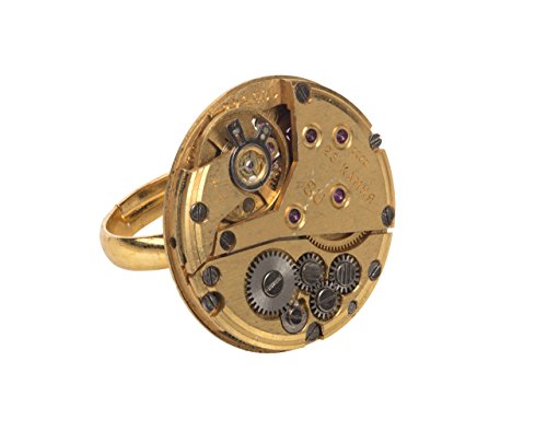 Idea regalo insolito unico dell'anello di steampunk dell'oro.