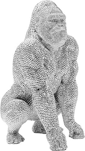 Kare Design - 61561 Statuetta Decorativa Shiny Gorilla, Argento, 46 cm