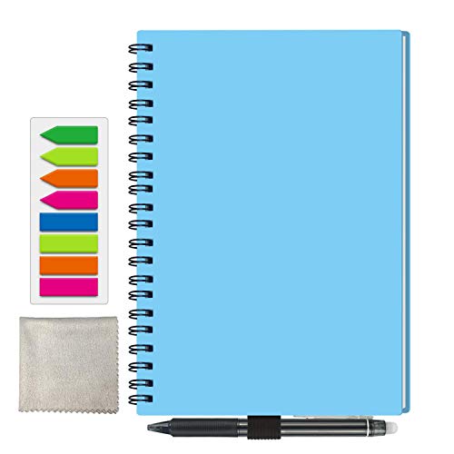 Riutilizzabile Smart Notebook, A5 Cancellabile Taccuino Archiviazione cloud per Alunno Artchitect Giornalista Scrittore(PP-Azzurro)