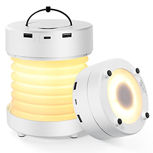 Lanterna da campeggio USB Ricaricabile, LED Lampada Campeggio con 5000mAh Power Bank , Portatile Lanterna Torcia LED 3 Modalità Tenda Campeggio Pesca Trekking Escursionismo Emergenza