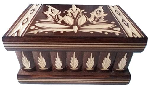 Scatola di gioielli scatola di puzzle magico marrone tesoro mistero segreto vano di stoccaggio scatola di legno decorazioni per la casa rompicapo