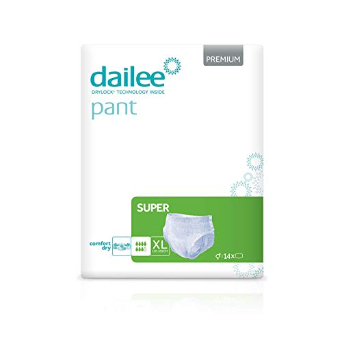 Dailee Premium Mutanda Assorbente per Incontinenza Adulto - Anziano Uomo e Donna - Pants Post-parto - Salvaletto - 14 pezzi - Assorbenza Super 7 Gocce (XL)