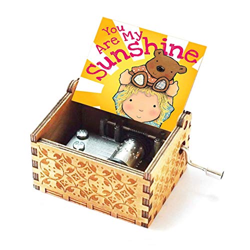 Evelure Carillon in Legno You Are My Sunshine, Pure Hand-Classical Sei Il Mio Sole Music Box Hand-Wooden Music Box Artigianato in Legno creativi I Migliori Regali (G)