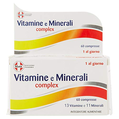 Matt Divisione Pharma Vitamine e Minerali Complex, Integratore Multivitaminico e Multiminerale - 60 Compresse, 79.8 g