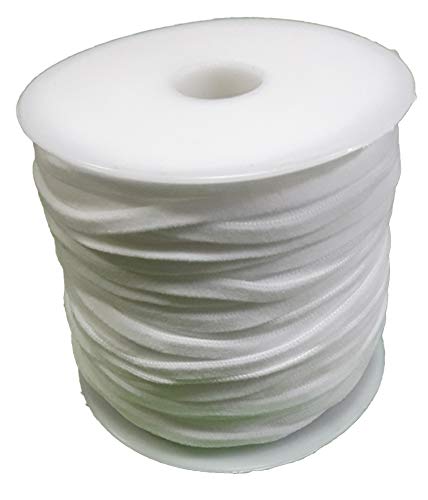 Polytags ELASTIK 148-77000401 - Fascia elastica per maschere in tessuto, rotolo da 50 m, 5 mm, 60% nylon, 40% elastan, colore: Bianco