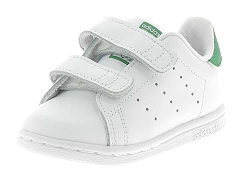 adidas Stan Smith CF I, Pantofole Unisex-Bambini, Bianco (Ftwbla/Verde 000), 19 EU