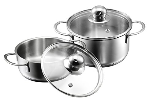 Kopf Mini pentola Parvus, 2 pz, Ø 14 + 14 cm, 0,7 + 1 litro, acciaio inox