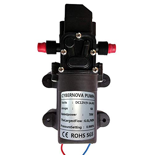 CYBERNOVA DC12V 131 PSI 6L / m Pompa autoadescante a membrana ad alta pressione ad acqua Caravan / Barca / RV / giardino (6L / m)