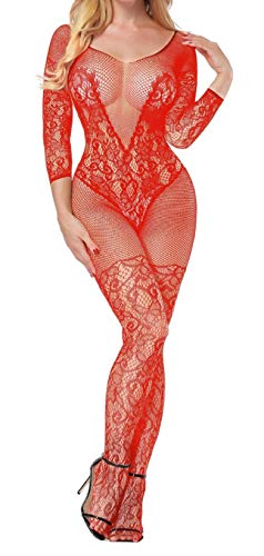 UMIPUBO Lingerie da Notte Sexy Lingerie Donna Biancheria Pizzo Camicia da Notte Pigiama Intima da Notte Sleepwear Apertura sul Cavallo Biancheria da Notte (Rosso)