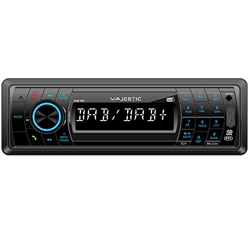 Majestic DAB-443 - Autoradio RDS FM/DAB+ PLL, Bluetooth, Lettore CD/MP3, Ingressi USB/SD/AUX-IN, 180W (45W x 4ch), Frontalino ribaltabile e estraibile, Nero