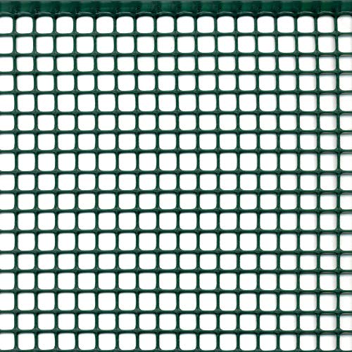 Rete Protettiva in Plastica a Maglia Quadrata per Balconi, Cancelli e Recinzioni, Tenax Quadra 10, Verde, 1,00 x 5 m