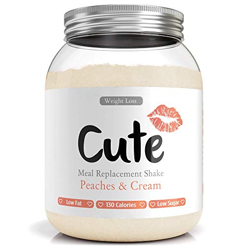 Cute Nutrition Shake Alla Pesca e Crema Sostitutivi del Pasto per la Perdita e Controllo di Peso Bevanda Dietetica Dimagranti per Donne 500g