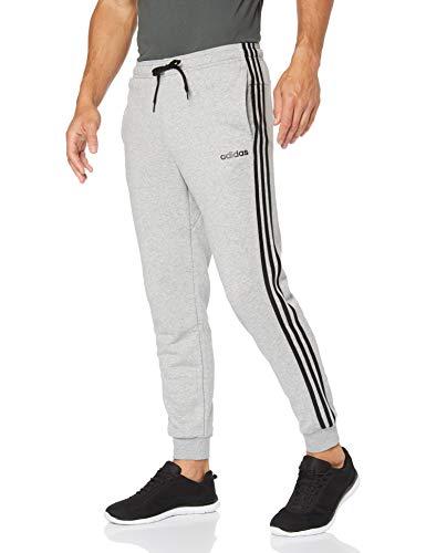 Adidas Essentials 3 Stripes Tapered Pant Ft Cuffed, Pants Uomo, Medium Grey Heather/Black/Mgh Solid Grey, XL