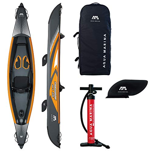 Aquamarina Kayak 1 Posto Tomahawk Air-375, Taglia Unica, Nero/Arancione