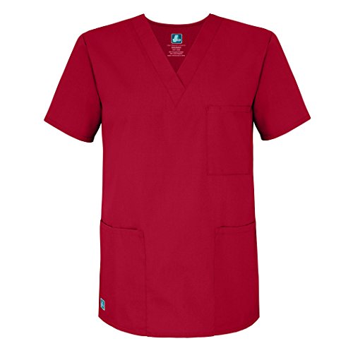 Uniforme mediche unisex Top infermiera abbigliamento professionale – 601 – Rosso – S