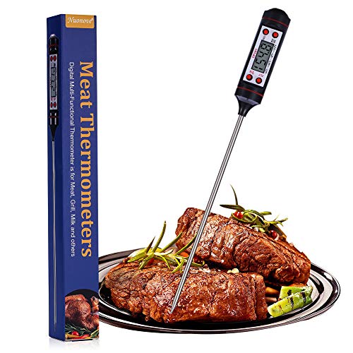 Nuonove Termometro Cucina, Termometri Carne, Termometro Digitale per Alimenti, Schermo LCD, per BBQ Cottura Alimenti Latte Dolci Olio Liquidi
