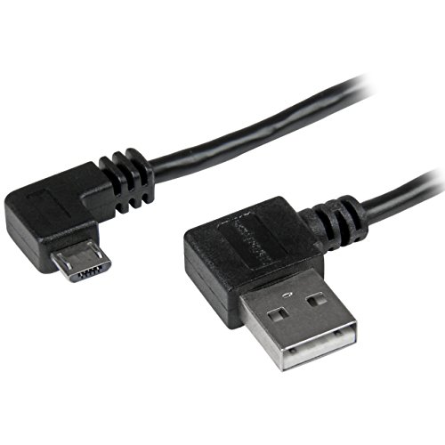STARTECH.COM Cavo da USB a Micro USB con con Nettori ad Angolo Destro, M/M da 1 M Nero