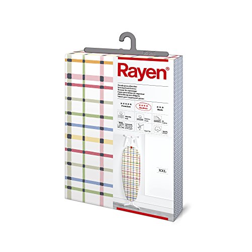 Rayen | Fodera per asse da stiro universale XXL (fodera da stiro imbottita, facile da posizionare con sistema EasyClip) | 3 strati: schiuma, pile e tessuto 100% cotone | Rayen Medium Range |