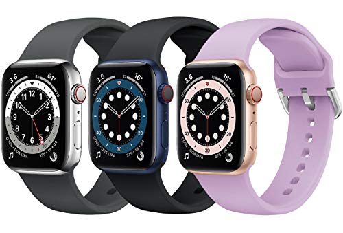 Cinturino Apple Watch, Compatibile per Apple Watch 44mm 42mm 38mm 40mm, Silicone Traspirante Cinturini Sportiva di Ricambio per Apple Watch SE / iWatch Series 6 5 4 3 2 1, Uomo e Donna Cinturini