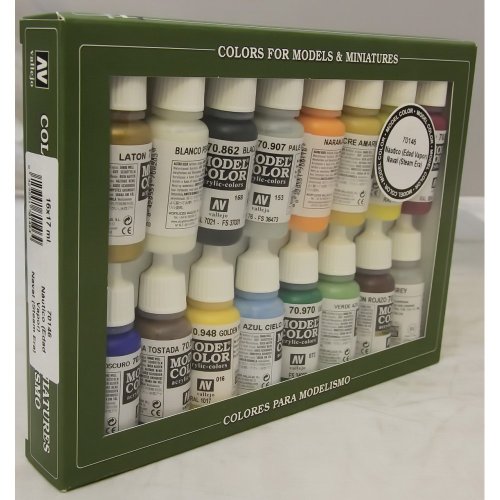 Vallejo Model Color Nautico - Set Pittura Acrilica, 16 x 17 ml, Colori Asortiti