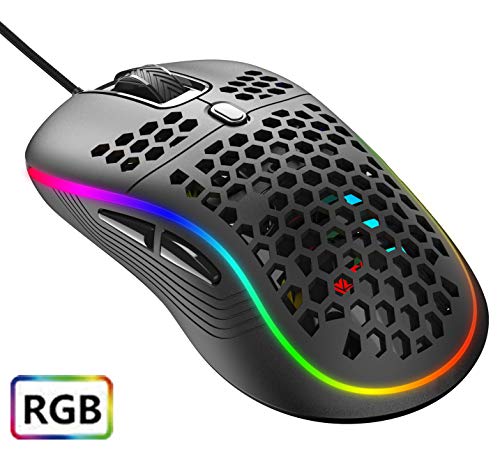 AIRENA Mouse Gaming, RGB Gaming Mouse con Illuminazione LED / 7200 DPI Regolabile / 6 Pulsanti Programmabili - Mouse da Gioco dal Design ergonomico per PC/Computer/Laptop/Mac