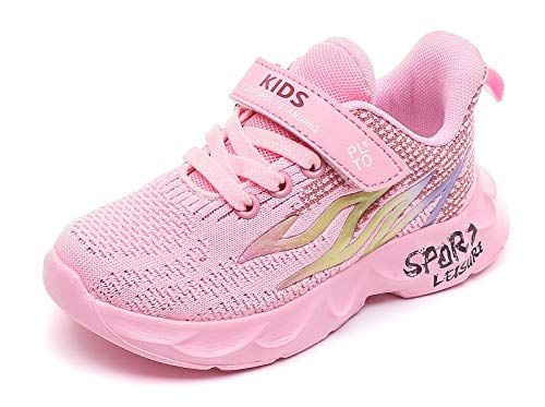 Scarpe Bambina 30 Scarpe da Ginnastica Bambina Scarpe da Corsa Ragazzi Sportive Scarpe da Basket Bambine Scarpe da Camminata Ragazze Atletica Scarpe Bambini Tennis Sneaker con Velcro Rosa Pink