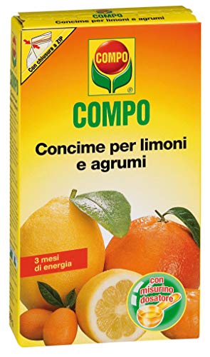 Compo, Concime per Limoni e Agrumi, per Uno Sviluppo equilibrato delle Foglie, dei germogli e la Formazione dei Frutti, Fino a 3 Mesi di nutrimento, 500 Gr, 3.8x11.5x20.5 cm