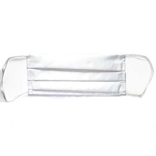 Mascherina in cotone con tasca per filtro più filtro tnt, elastico dietro le orecchie, varie fantasie, Made in Italy (08 bianca)