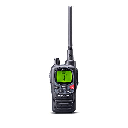 Midland G9 PRO Radio Ricetrasmittente IPX4 Waterproof Walkie Talkie Outdoor 32 Canali PMR446-1 Ricetrasmettitore, Batterie Ricaricabili AA 1800 mAh, Caricabatterie da Tavolo e Aggancio Cintura