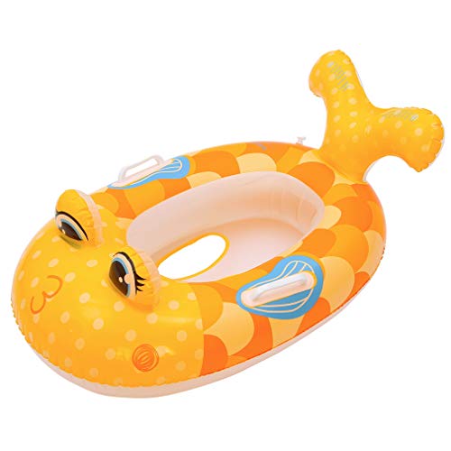 EOZY-Anello di Nuoto Bambini Gonfiabile Estivo Piscina Spiaggia Cartoon Pesce Sicurezza Infantile Salvagente con Sedile 1-4 Anni PVC 77×52cm