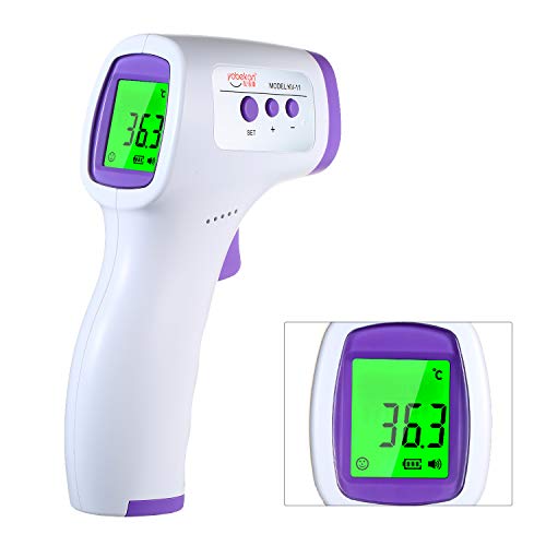 Benkeg Strumento di misurazione della temperatura frontale del termometro digitale a infrarossi LCD portatile