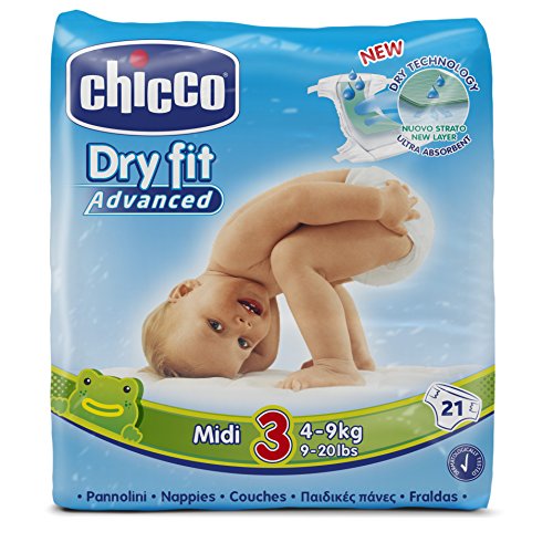 Chicco Dry Fit Advance Pannolino Midi, 21 Pezzi