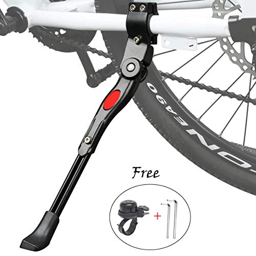 Cavalletto Bici, Regolabile Alta qualità Alluminio Lega Cavalletto laterale per 24”-27” mountain bike, bici da strada, biciclette, MTB Bici