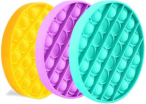 GOUSHY 3pcs Push Pop Bubble Sensory Fidget Toy, Giocattolo Sensoriale per Autismo Bisogno Speciale Antistress Ansia Sollievo, Colorful Spremere Giocattoli a Bolle di Estrusione per Bambini Adulti