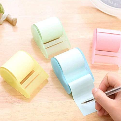 Sourcemall 4pcs adesivo roll Sticky notes con dispenser, multi color Posted notes Style Craft tape dispenser