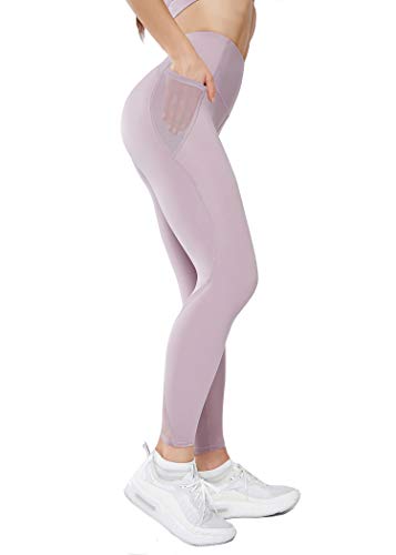AOQUSSQOA Donna Yoga Pants Sportivi Leggings Fitness Spandex Palestra Pantaloni neri Opaco (XL, A01-Viola)