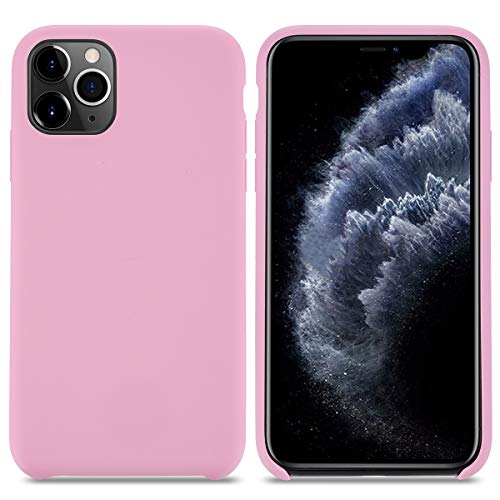 THBY Cover iPhone 11 PRO, Cover Antiurto Gomma Gel Silicone Liquido con Fodera Microfibra Morbida Anti-Graffio Caso Silicone Ultra Sottile Protettiva Case per Apple iPhone 11 PRO. (5.8 inch,Rosa)