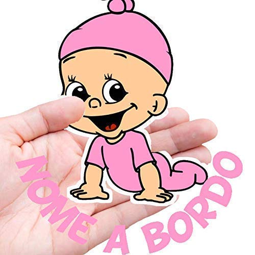 STICKEREDO Bimbo a bordo adesivo auto macchina personalizzato con nome bebè in macchina baby on board