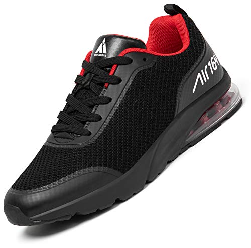 Air Scarpe da Corsa Donna Outdoor Sportive Sneakers per Fitness Trail Running Scarpa Nero-Rosso 36 EU
