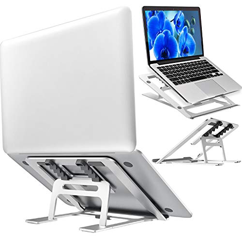 Epilum Supporto PC Portatile,5 Angolazione Regolabile Pieghevole Alluminio Supporto di Raffreddamento Laptop Ventilato Portatile, Ventilato Portatile Laptop Stand.