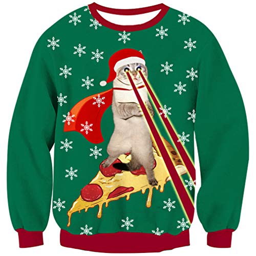 Goodstoworld Maglione Natalizio Uomo Donna Coppia Ugly Christmas Sweater Unisex Moda Divertente Elfo Knitted Maglie Natale