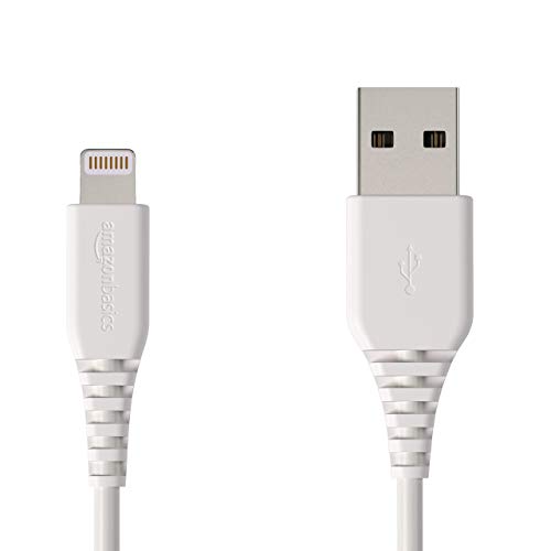 AmazonBasics Cavo da USB-A a Lightning - Certificato Apple MFi per iPhone - Bianco - 0,9 m - Confezione da 2