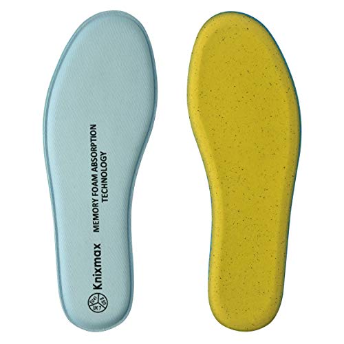 Knixmax Uomo Donna Solette Memory Foam molto morbide Confort Suole Scarpe per Stivali da Lavoro e Passeggio, Sport Solette per Assorbimento Degli Urti e Ammortizzazione per Piedi, Comfort M-Blu-41