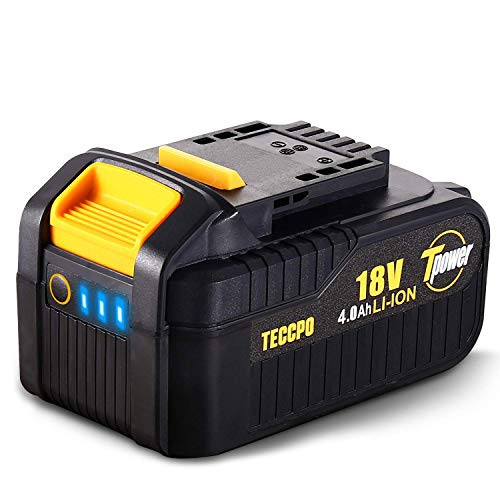 TECCPO Professional 18V 4.0Ah Batteria Ricaricabile al Litio, Batteria di Ricambio per Tutti TECCPO&POPOMAN Strumenti da 18V senza Fili - TDBP04P