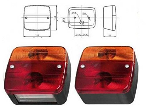 Coppia Fanali posteriori per carrello barca carrelli caravan e camper fanale