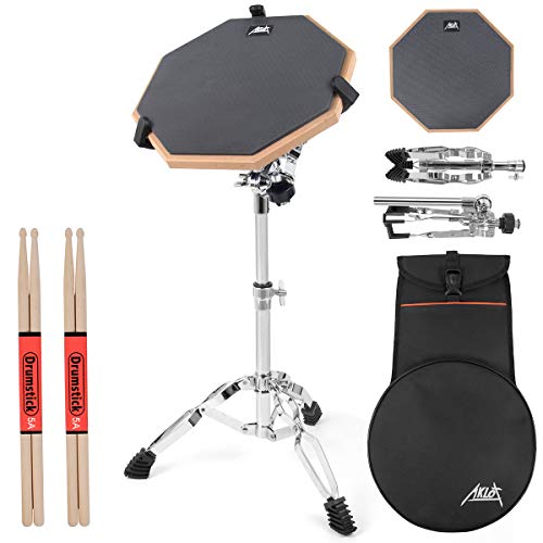 AKLOT Set Pad per Allenamento di batteria Drum pad da 12