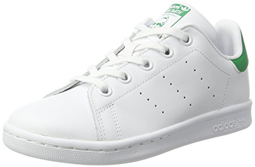 adidas Stan Smith C, Scarpe da Ginnastica Basse Unisex-Bambini, Bianco (Footwear White/footwear White/green), 31 EU