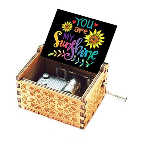 Evelure Carillon in Legno You Are My Sunshine, Pure Hand-Classical Sei Il Mio Sole Music Box Hand-Wooden Music Box Artigianato in Legno creativi I Migliori Regali (F)