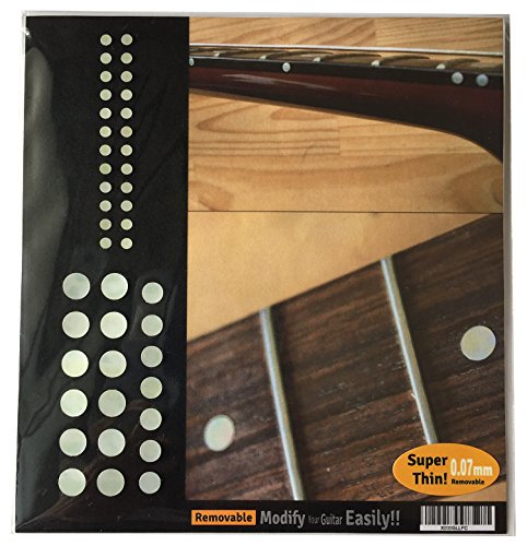 Inlay Sticker - Set di puntini personalizzati per chitarre e basso, colore: Bianco perla