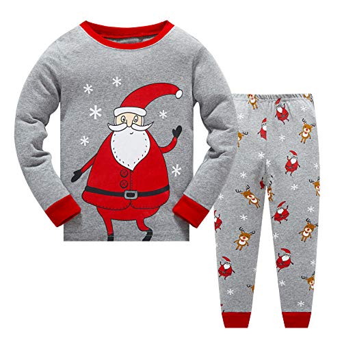Garsumisss Pigiama natalizio unisex per bambini e bambine, abbigliamento da notte invernale Babbo Natale 6 Anni